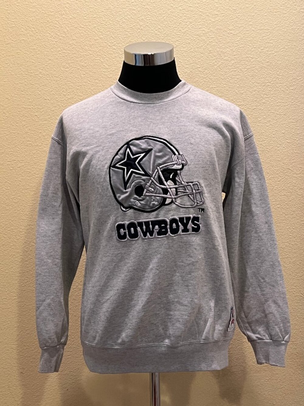 Vintage Nutmeg Mills Dallas Cowboys NFL Helmet Graphic Sweatshirt Mens L